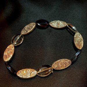 Oval Beaded Stretch Bracelet